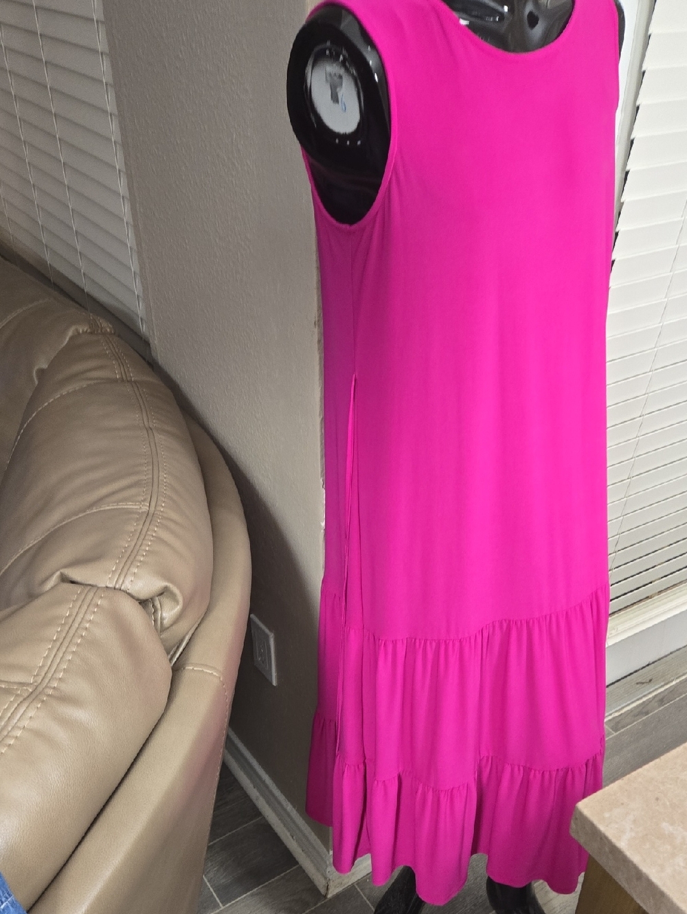 Tiana B. Hot Pink Sleeveless Maxi Dress
